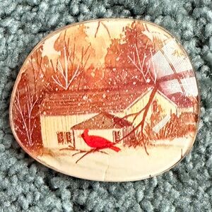 Red Cardinal Brooch Pin (vintage)